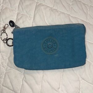 Kipling Teal Pouch with Keychain